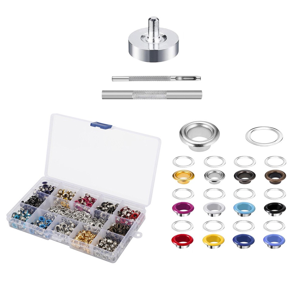 For Leather Craft Shoe 600Set Grommet Eyelet Snap Button Kit With Install Tool