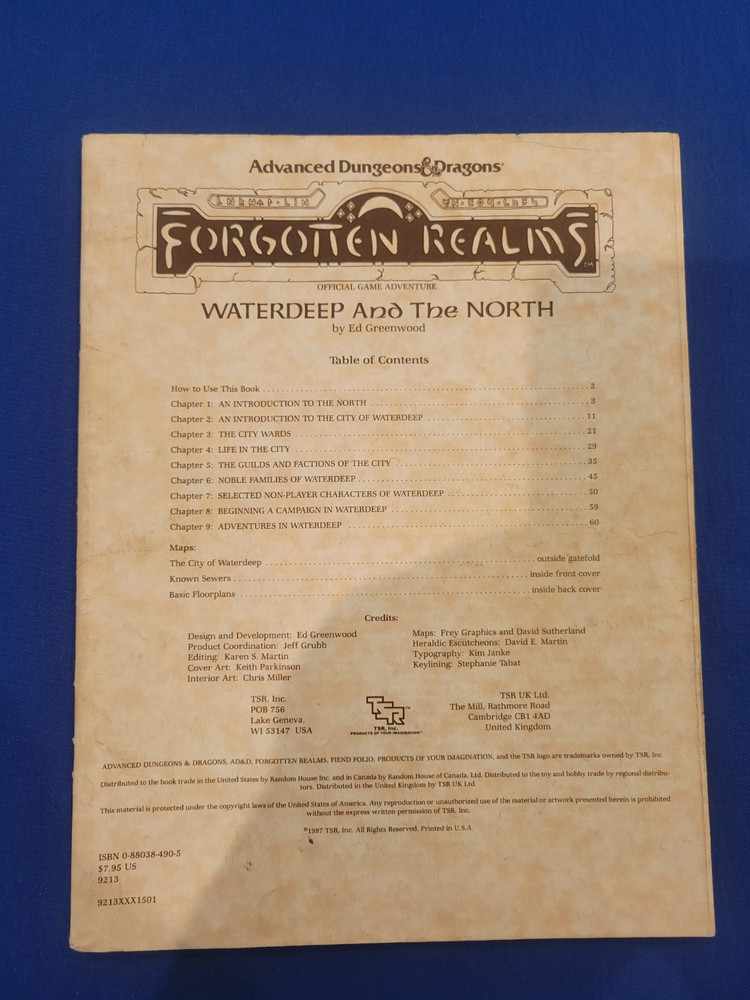 AD&D Waterdeep and the North - Forgotten Realms (Module Only)