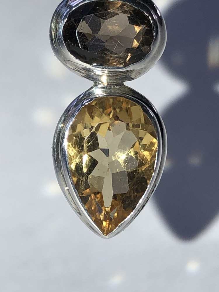 Handcrafted Mixed Gemstones Pendant 1.875”