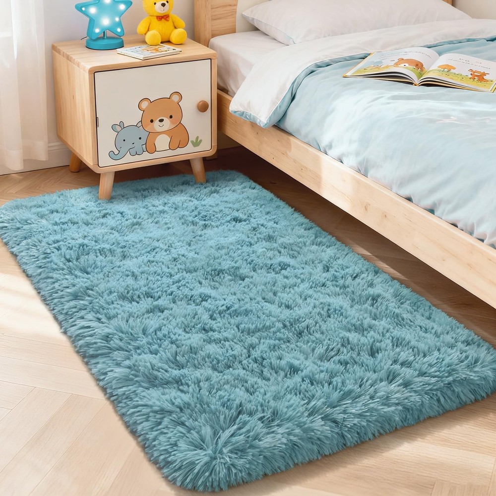 Merelax Soft Modern Indoor Large 3' x 5' (Rectangular), Turquoise Green