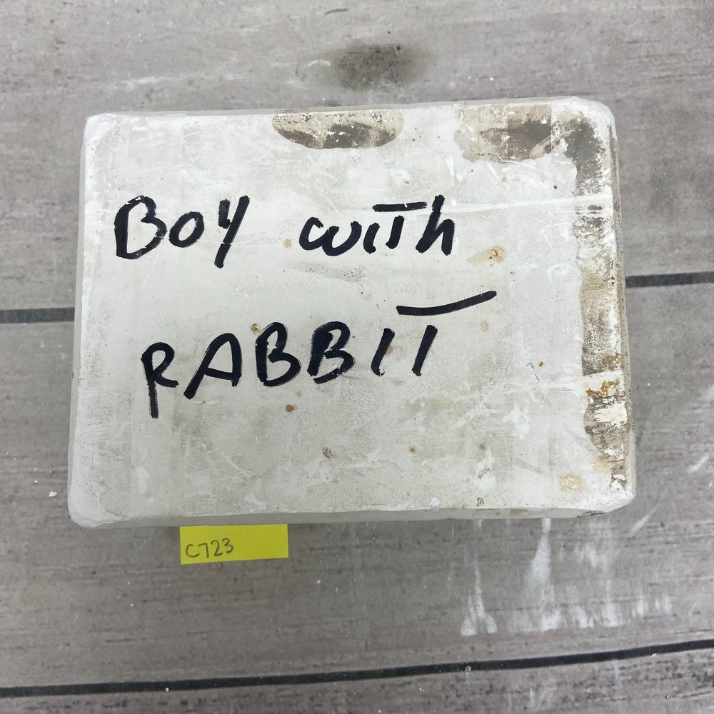 Unbranded Ceramic Slip Casting Mold Boy With Rabbit