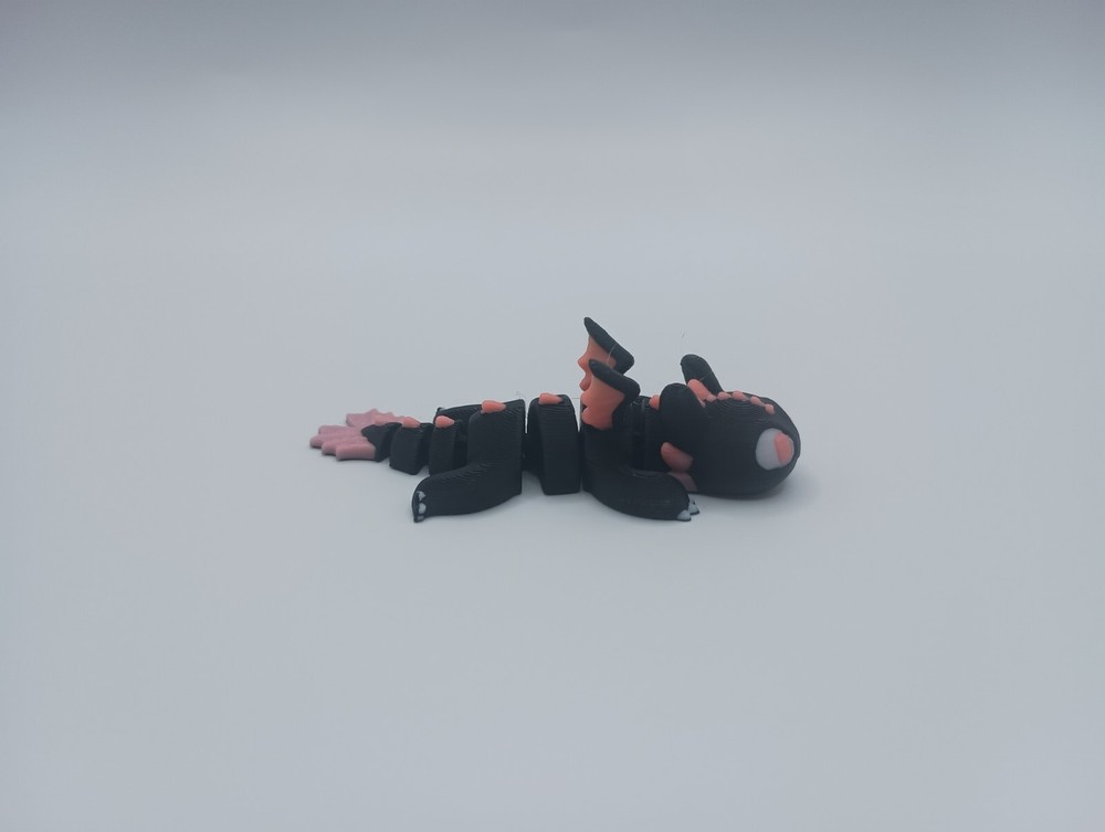 3D Printed Jiggle Pet Black Dragon