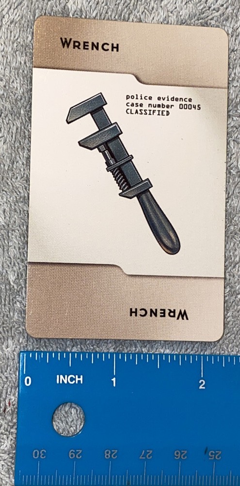 Clue 2005 Weapon Wrench Card Replacement Piece