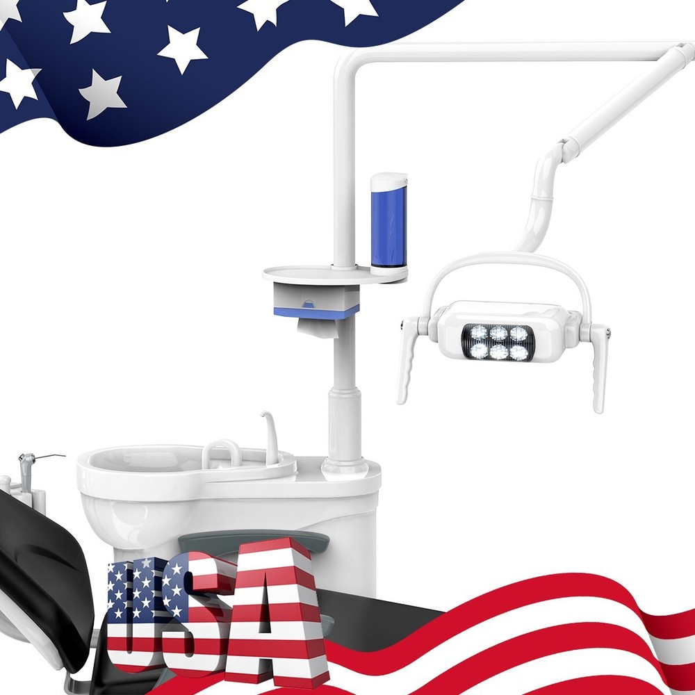 Dental Unit Chair Computer Controlled DC Motor Ceramic spittoon +Doctor Stool US