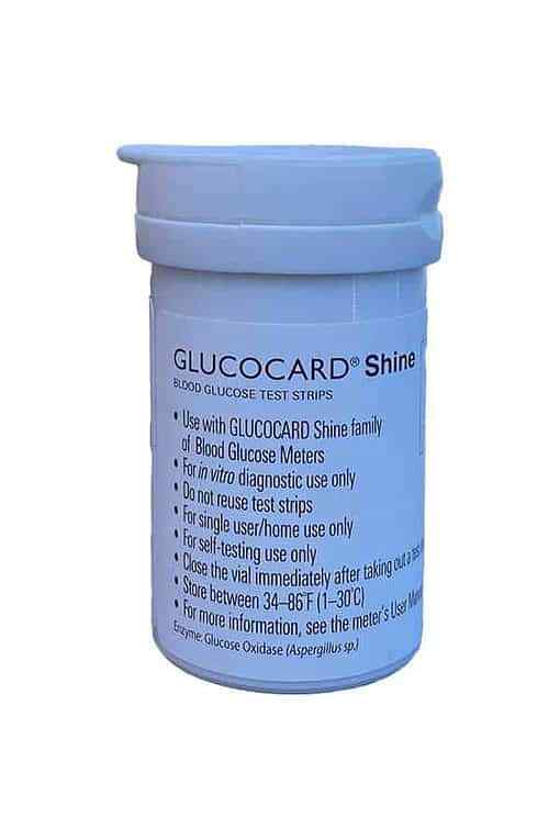Arkray GLUCOCARD Shine Blood Glucose Test Strips No Coding 0.5 µL Sample 50 Ct