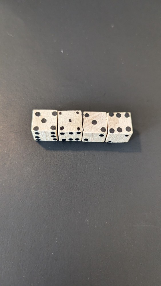 Tiny Vtg Handmade Wooden Dice