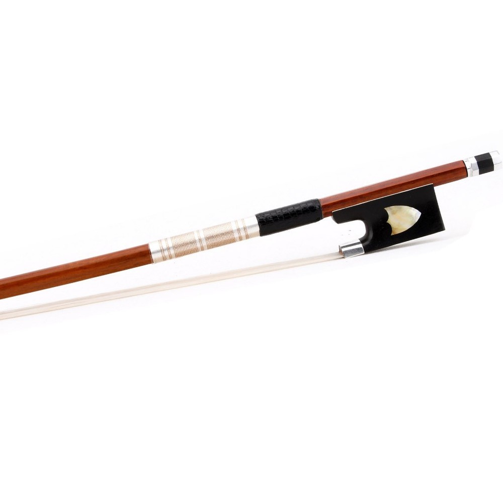 Master Pernambuco Violin Bow 4/4 D.PECCATTE Copy Ebony Shield Frog Silver Stiff