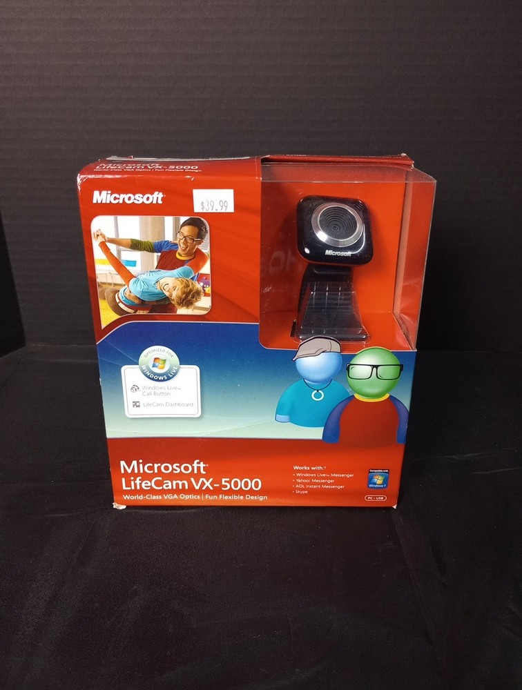 MICROSOFT LifeCam VX-5000 Web Cam VGA Optics USB 2.0 - 1.3MP - New
