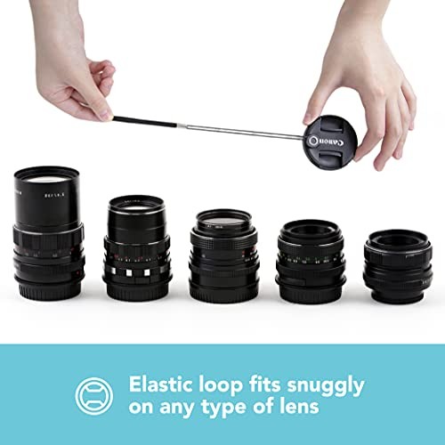 Camera Lens Cap Leash with Elastic String, Compatible with Universal DSLR SLR