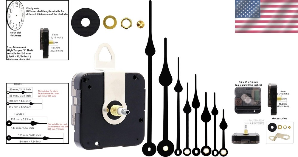 Elegant Quartz Wall Clock Movement Kit - Durable Plastic & High Torque Design