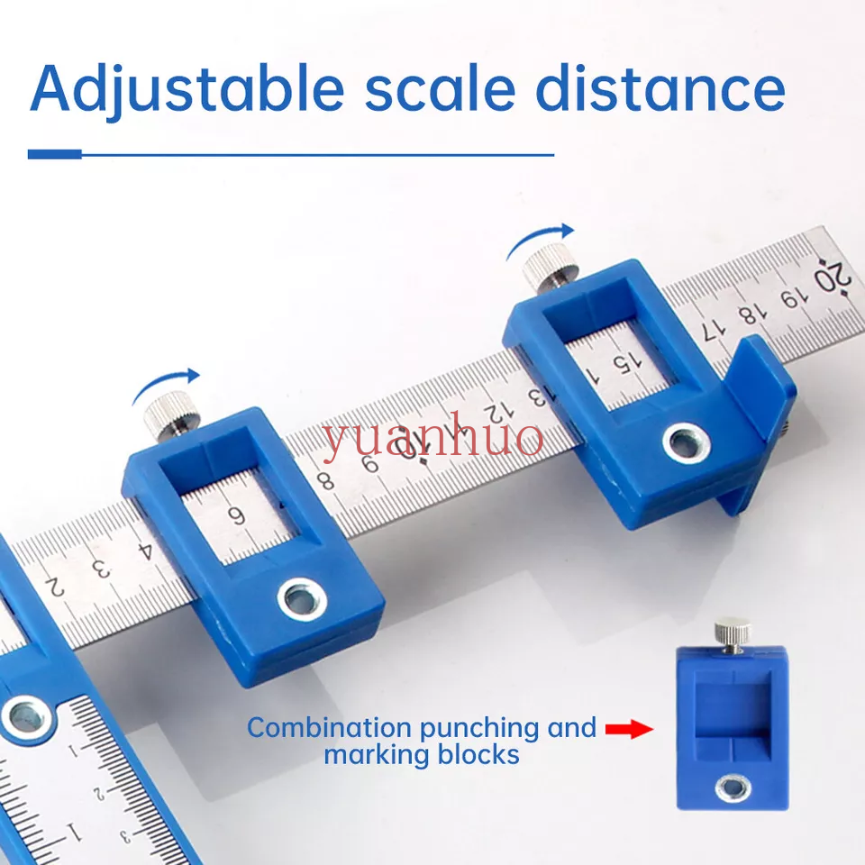 Cabinet Hardware Jig Adjustable Punch Locator Handle Template Tools Drill Guide