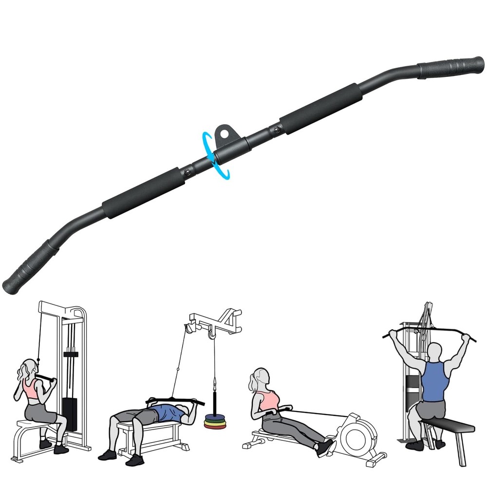 39.4" LAT Pulldown Bar with Swivel for Cable Machine Non-Slip Attachment