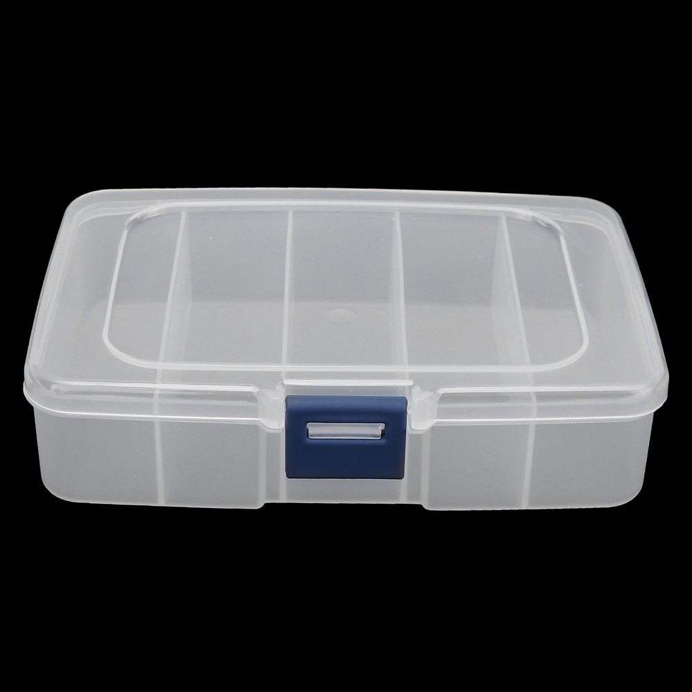 5 Grids Organizer Box Clear Visible Plastic Compartment Box Case