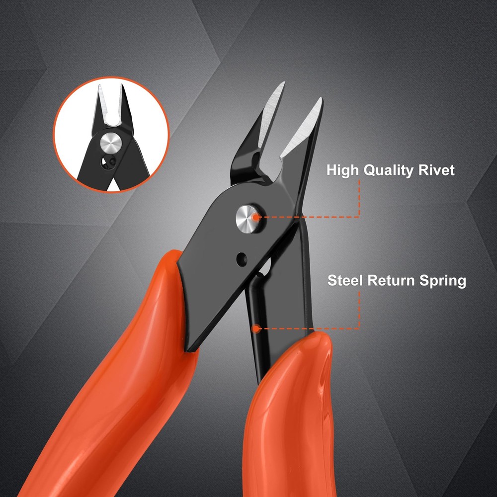 ValueMax Flush Cutters 6 Pack, 5" Micro Precision Side Cutter Orange/Black