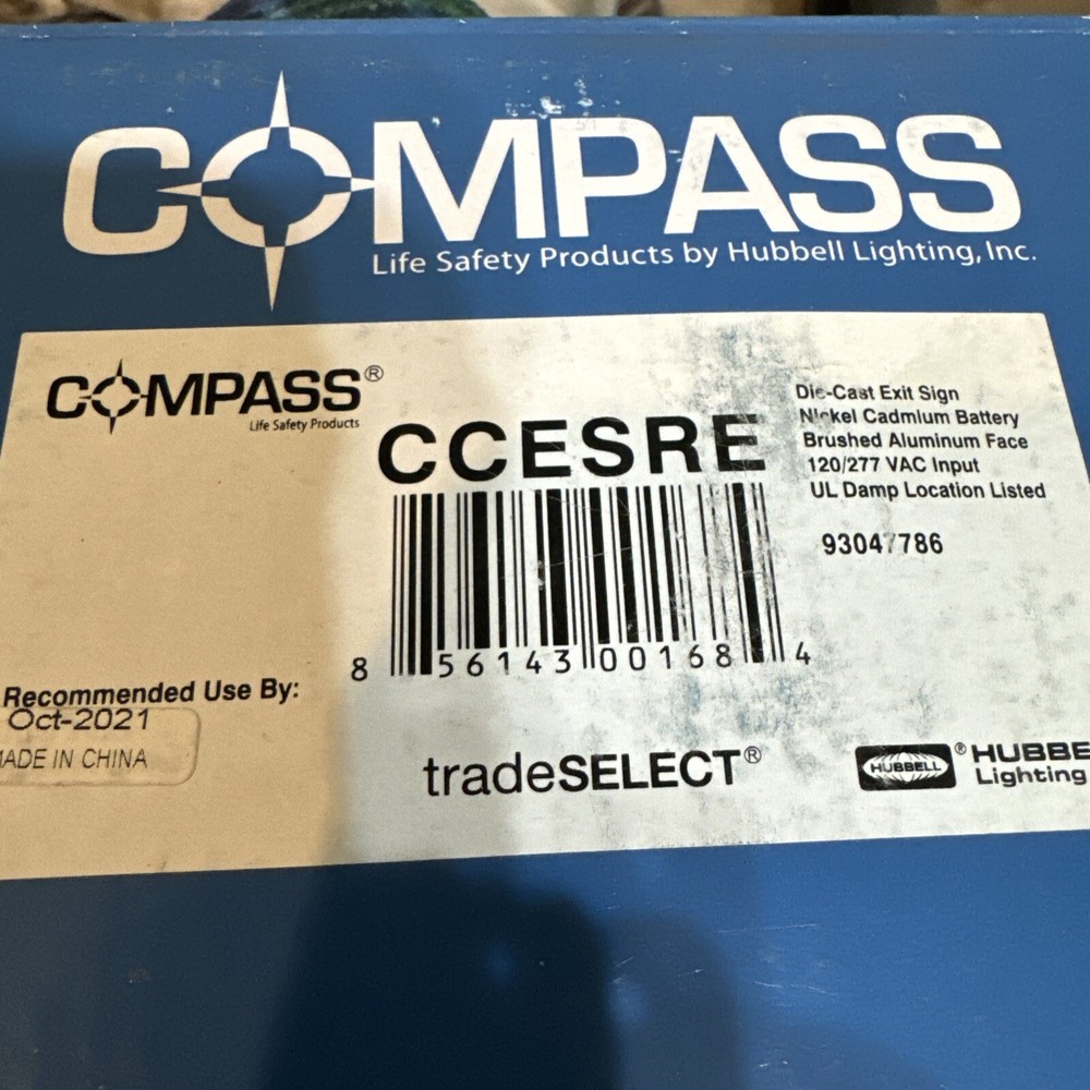 Compass Thin Die-Cast LED Emergency Exit Sign CCESRE