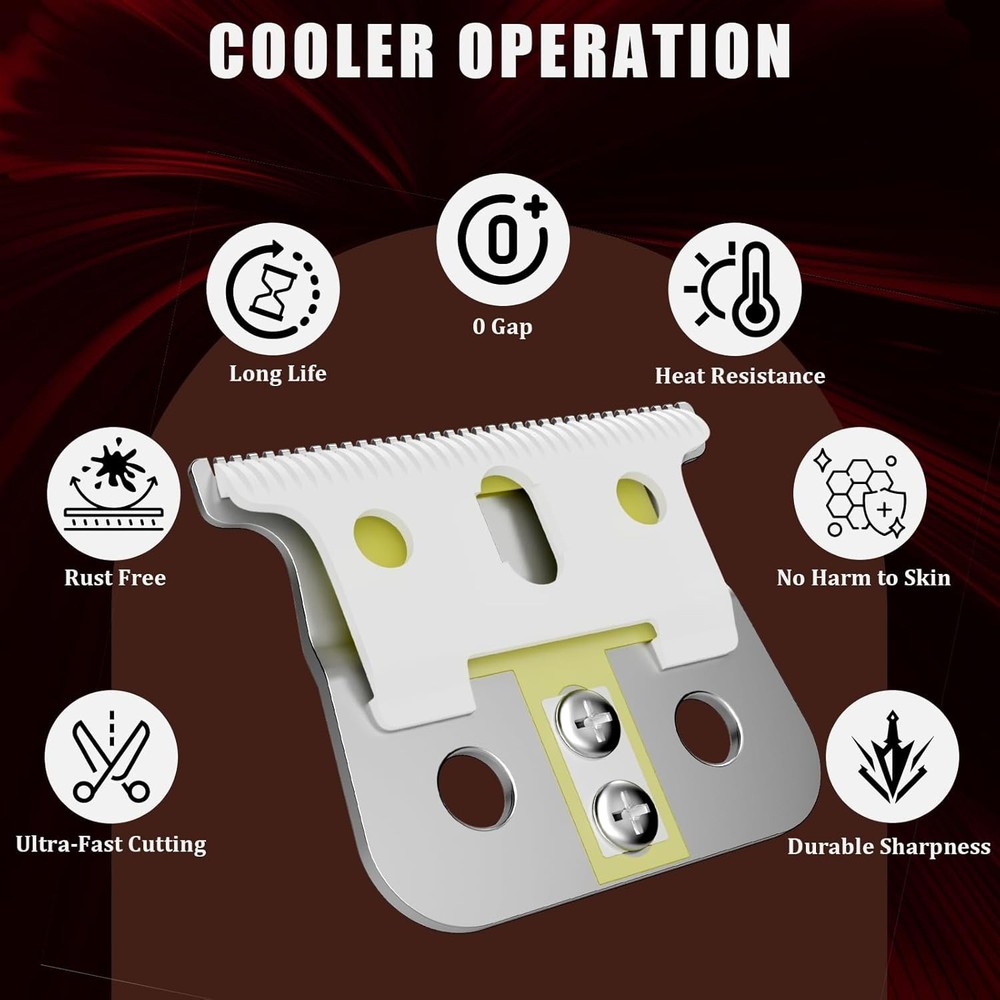 Professional T-Blade Replacement for Andis T-Outliner - Ceramic & Steel Sharp