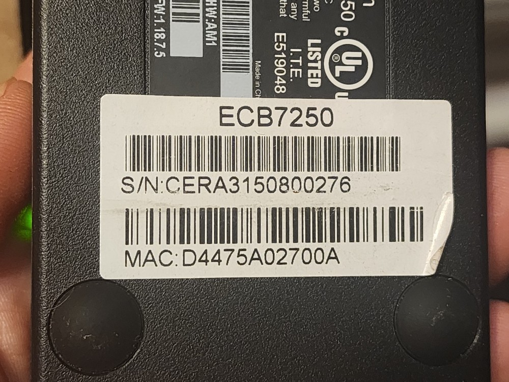 Single Actiontec ECB7250 ScreenBeam MoCA 2.5 Ethernet Over Coax Adapter -