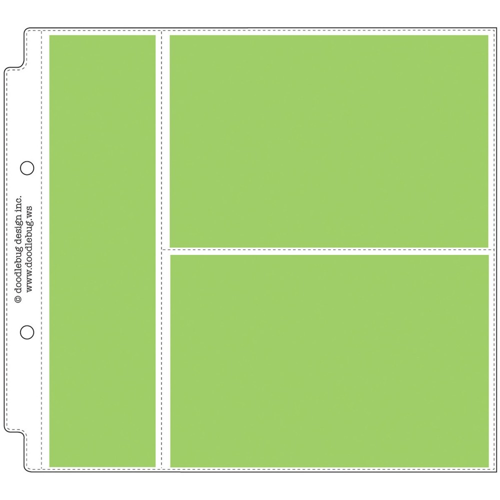 Doodlebug  Page Protectors 8"X8" 12/Pkg-(1) 2"X8.25" & (2) 6"X4" Pockets
