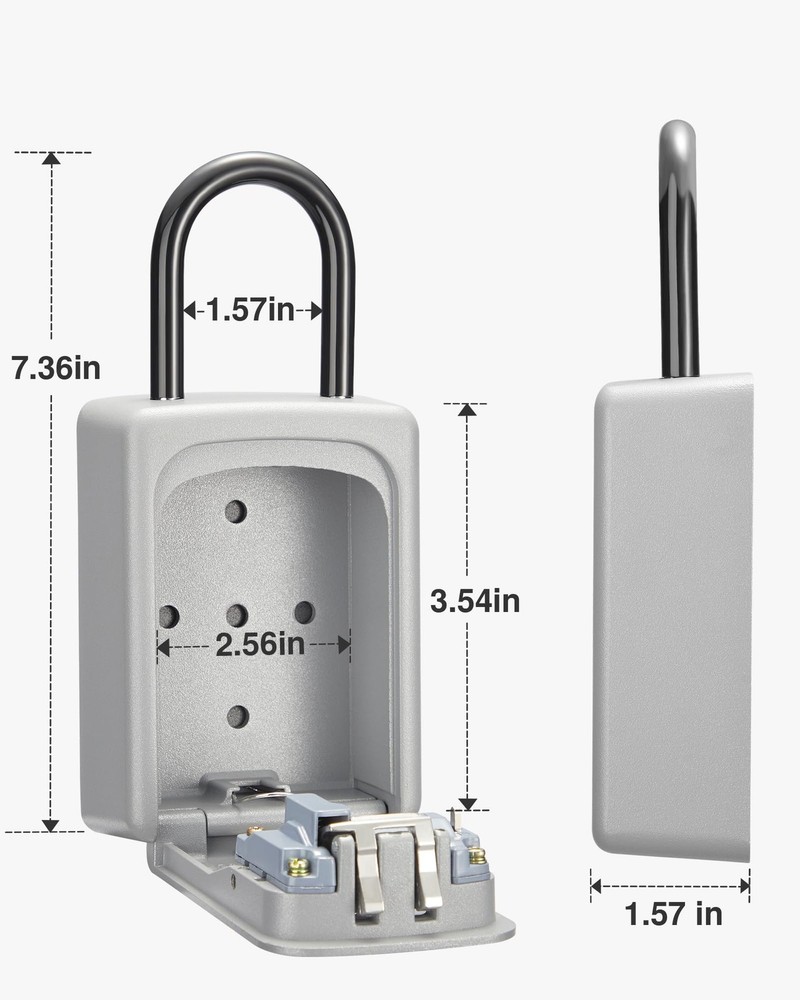 Lock , Large Key Lock Resettable Combination Lockbox, Portable Wall Mount Loc...