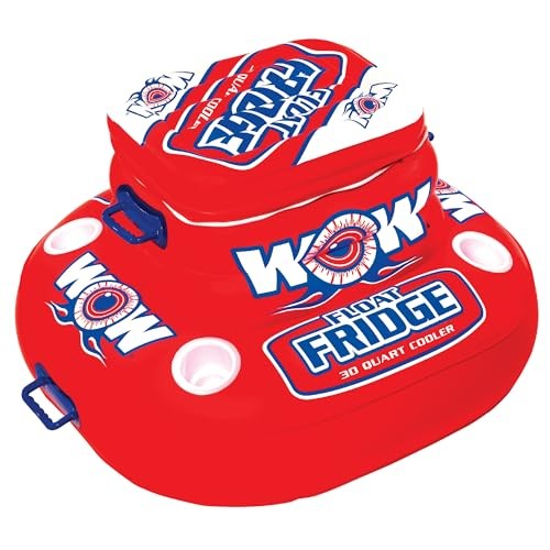 - Inflatable Float Fridge - Cooler For Pools, Lakes, & Oceans - 4 Cup Holders