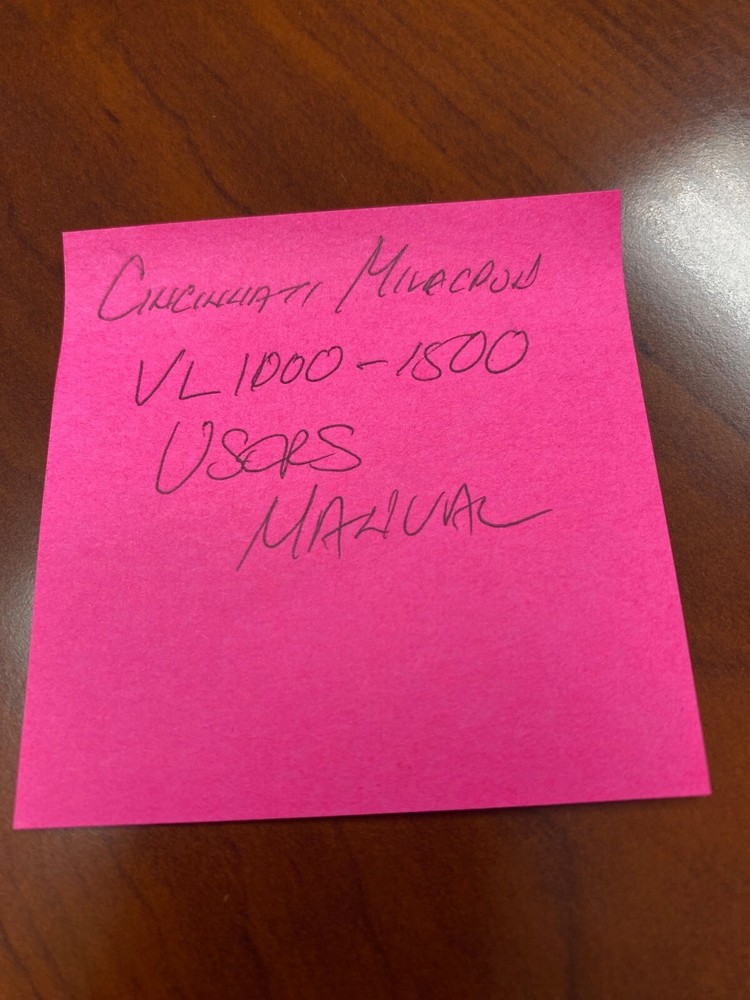 Cincinnati Milacron VL100- User's Manual 4