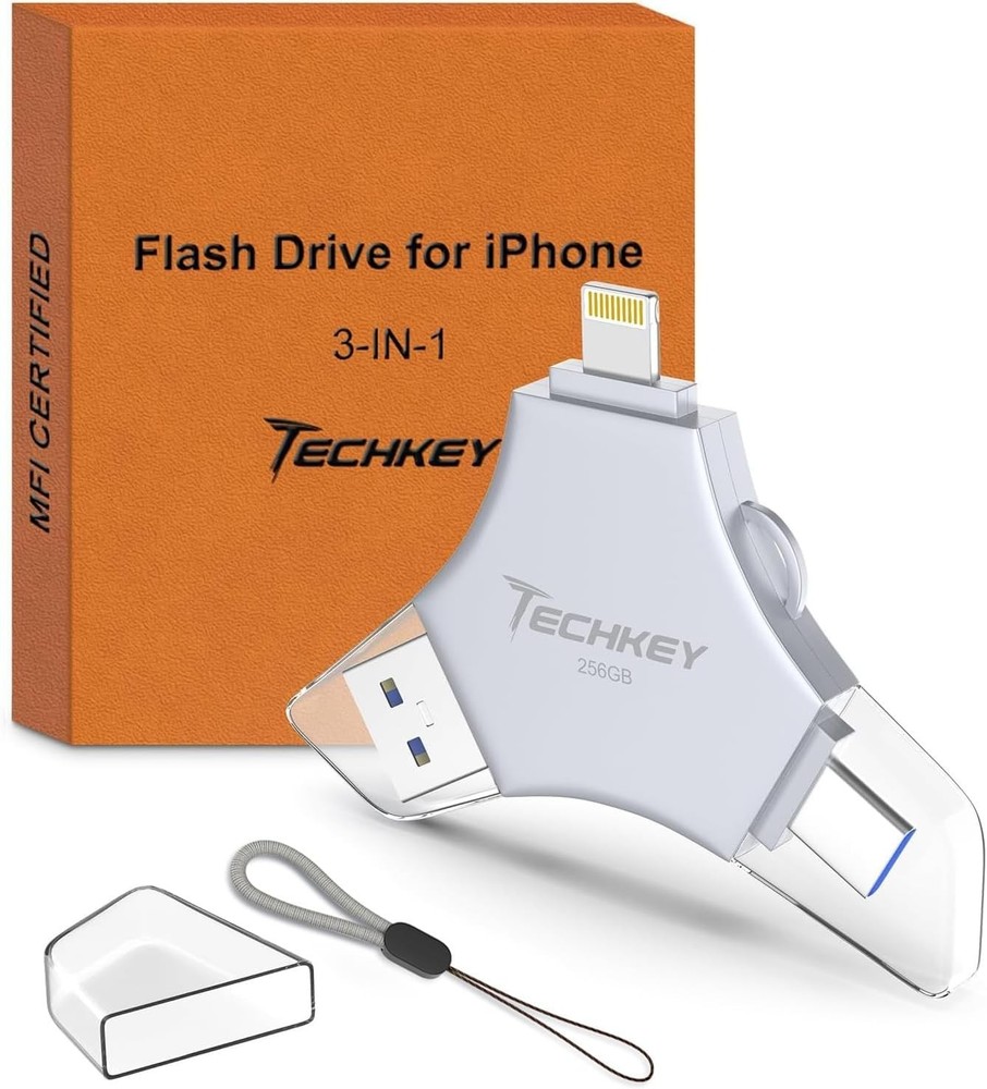 USB 3.0 Flash Drive 256GB for iPhone/iPad/Android/PC, MFi Certified