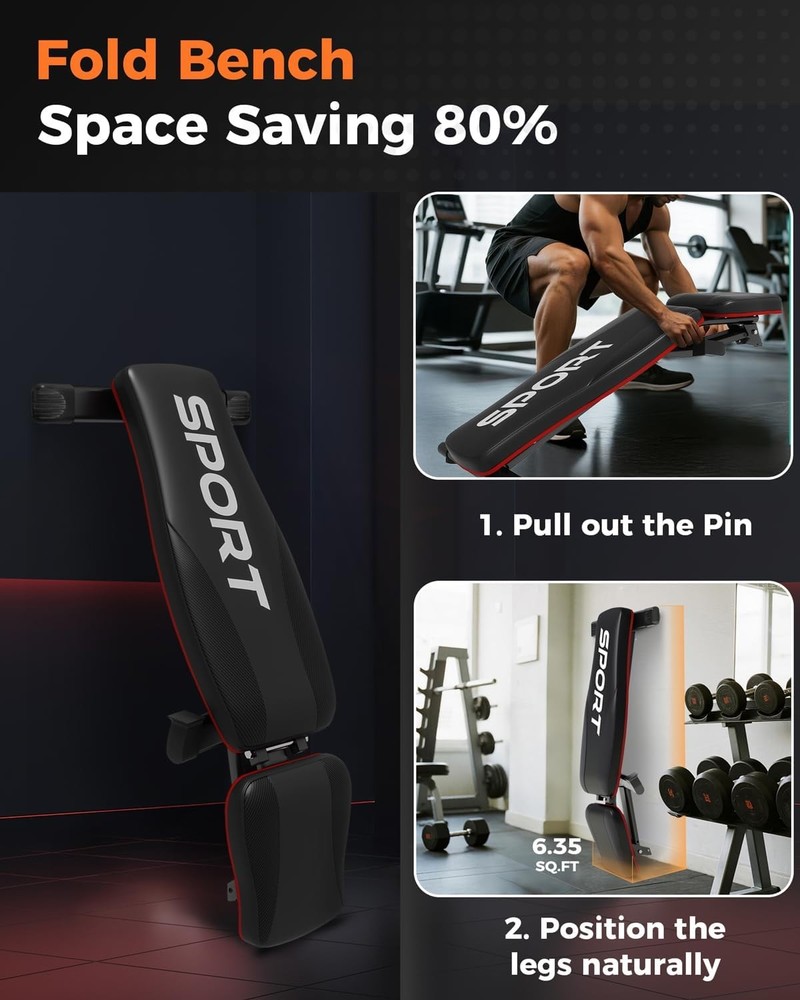 Adjustable Foldable Weight Bench for Home Gym Strength Training Workout Bench