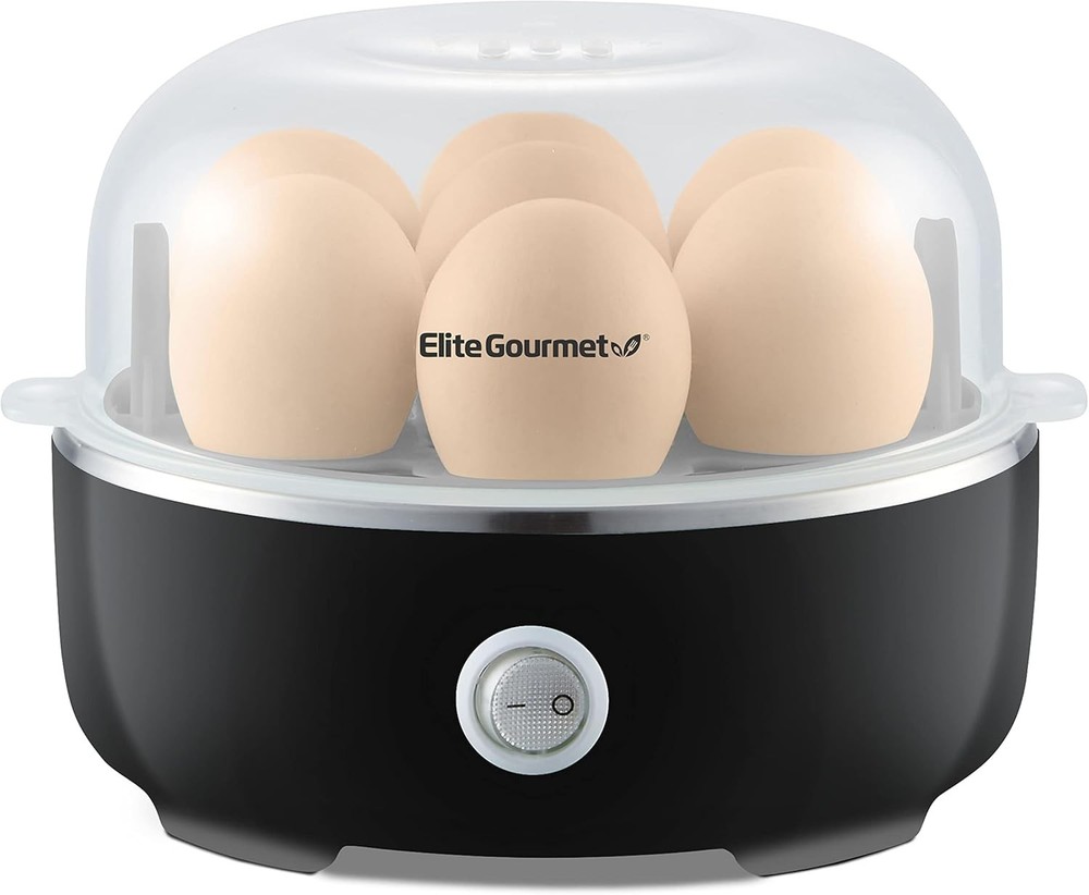 Elite Gourmet 7-Egg Cooker - Soft, Medium & Hard Boiled Maker, Auto Shut-Off