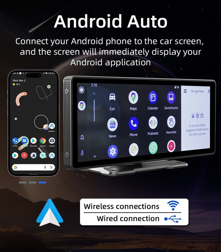 Portable Smart Multimedia MP5 Player Audio Dashboard Console 9.30 Inch Display