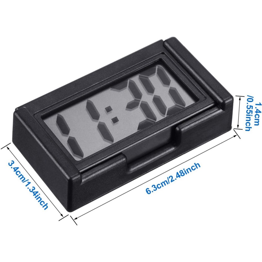 Durable 3 Pack Mini Digital Clock Small Adhesive Stick On Battery Operated Clock
