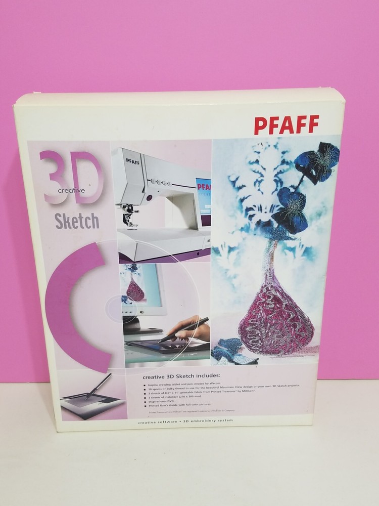 Pfaff 3D Creative Sketch Embroidery Software Inspira Drawing Tablet Complete