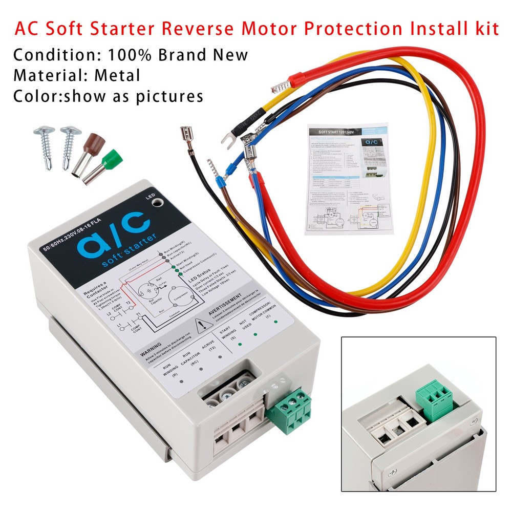 ❄️08-16A Soft Start Module For 1.75-3.5 Ton AC Units Reverse Motor Protection