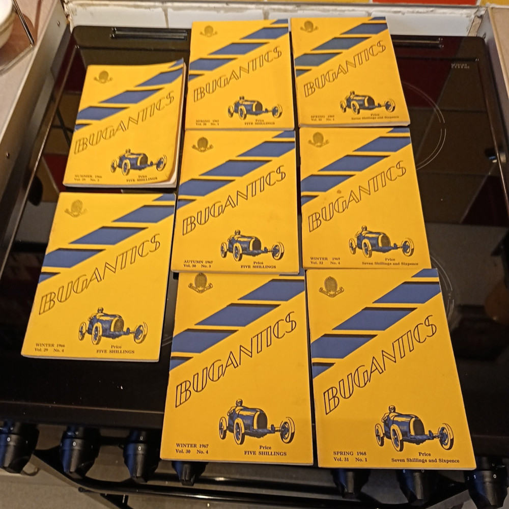 8 x BUGANTICS - BUGATTI OWNERS CLUB MAGAZINES from 1960s