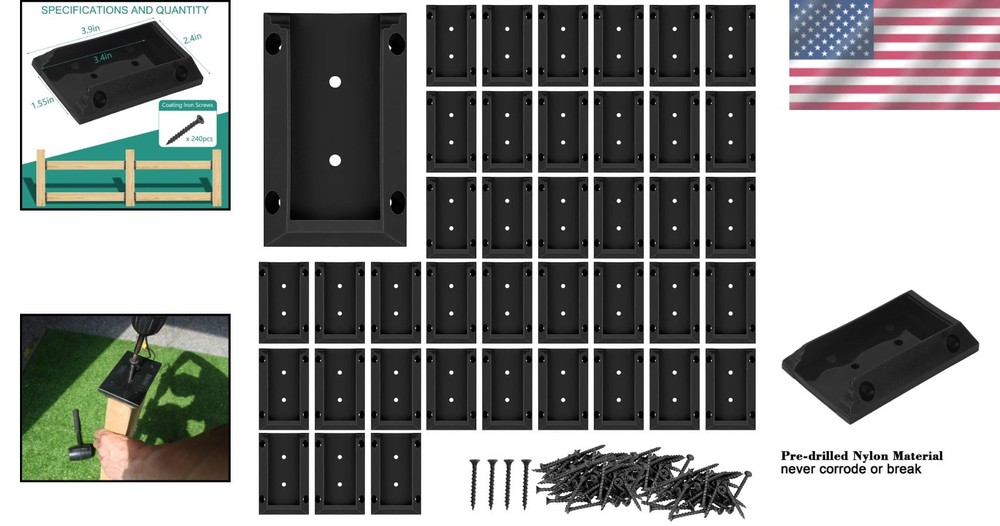 Sturdy Deck Railing Brackets & Screws - 40pcs Bundle