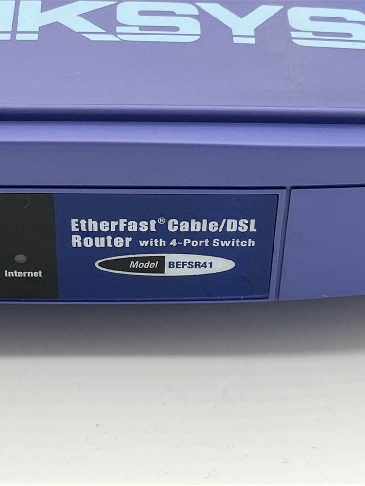 Linksys EtherFast Cable/DSL Router 4-Port Switch Model #BEFSR41 - UNTESTED