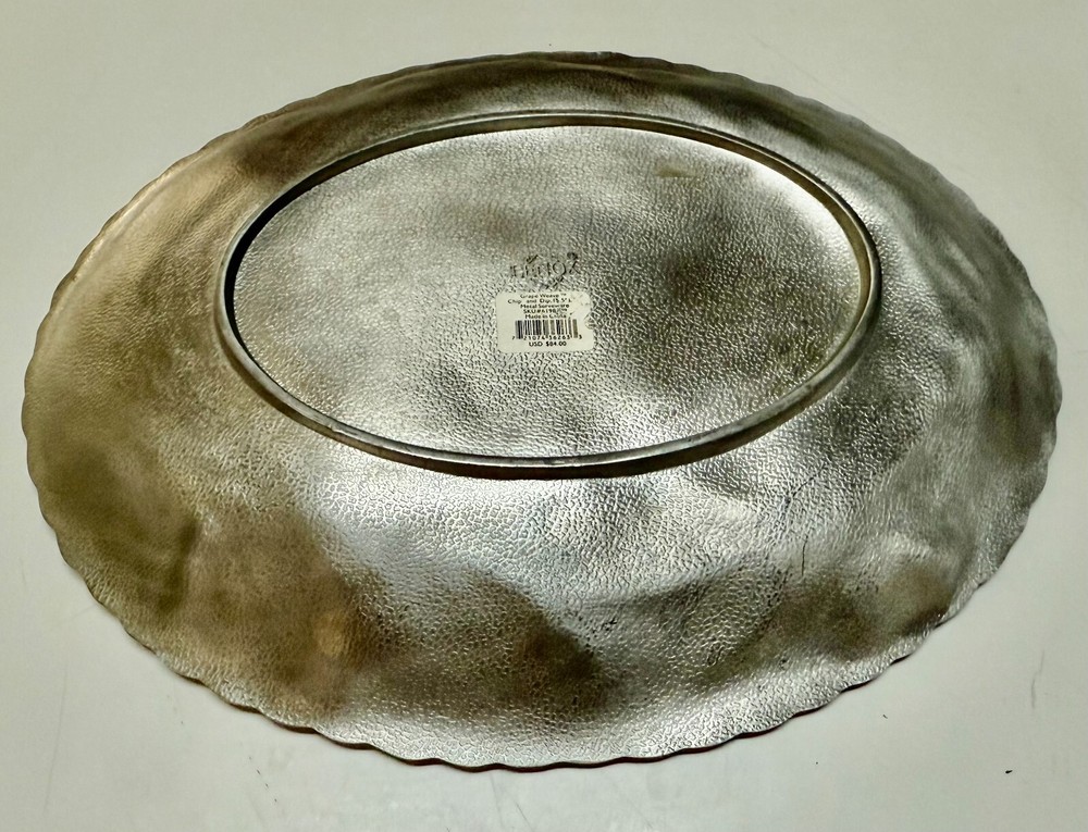 Lenox "Grape Weave" Platter / Tray Metal Plate Silver