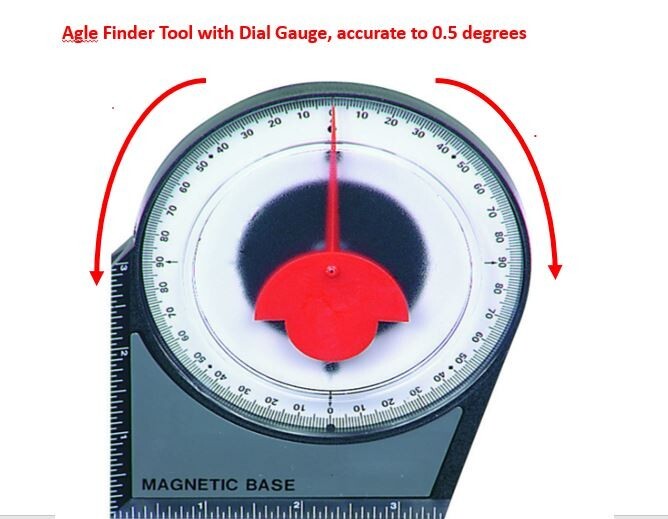Accurate  Dial Gauge Angle Finder Check Checker with Conversion Chat Included