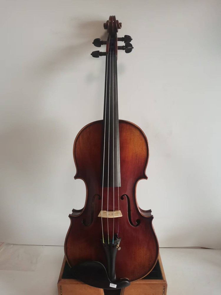 Top Grade 4/4 violin 1pc solid flamed maple back spruce top hand carved K3137