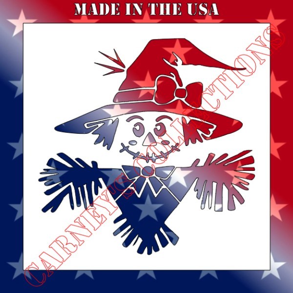 Plastic Stencil - Happy Scarecrow (MB410) (6" or 8")