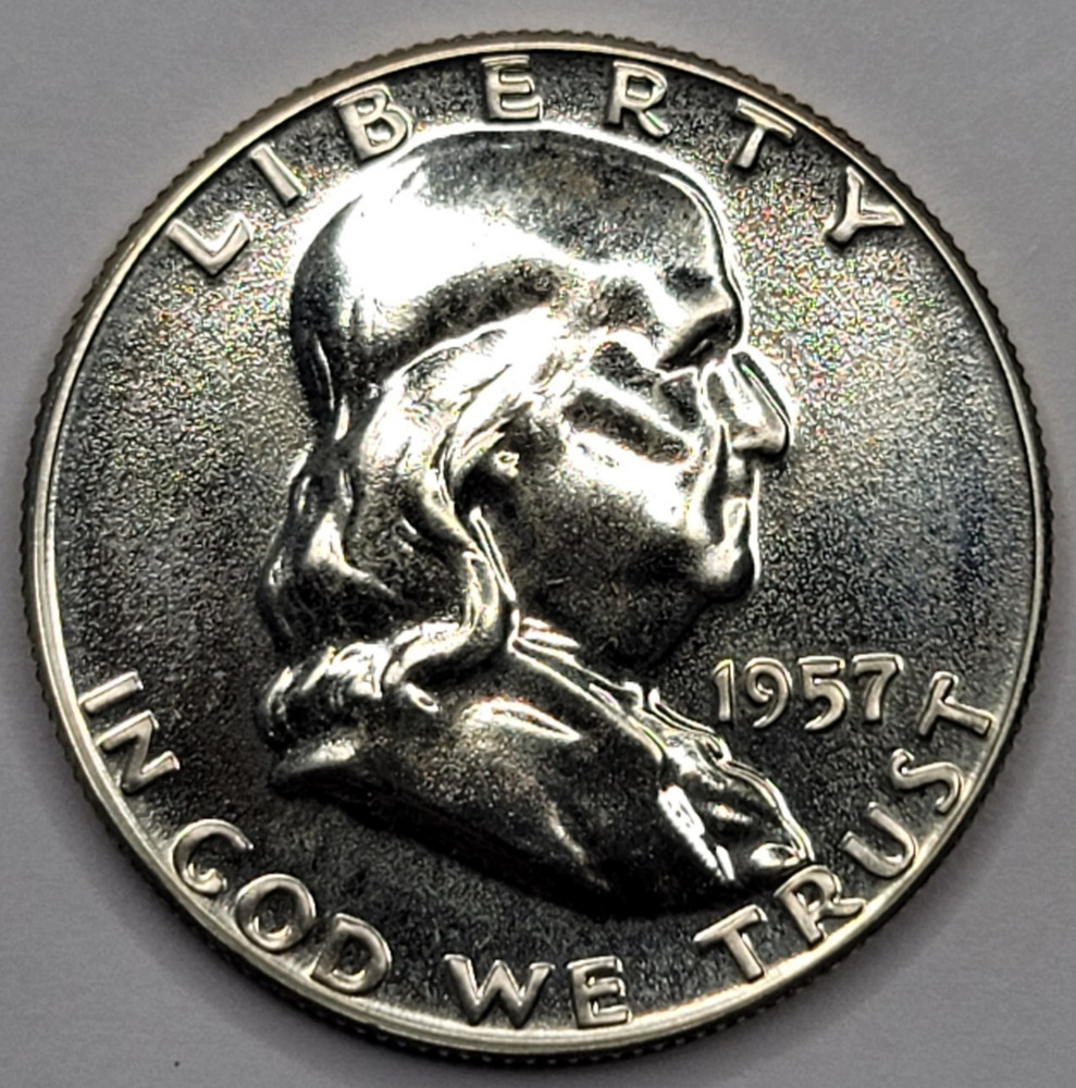 1957 Gem Proof Franklin Half Dollar 90% Silver