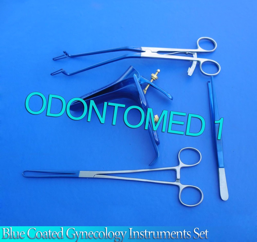 4 Blue Coated Gynecology Electrosurgical Instruments