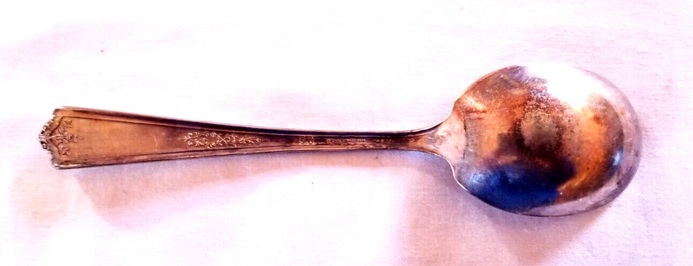 1926 Paisley Pattern Relish Sugar Serving Spoon Silver Plate Rogers IS Flatware