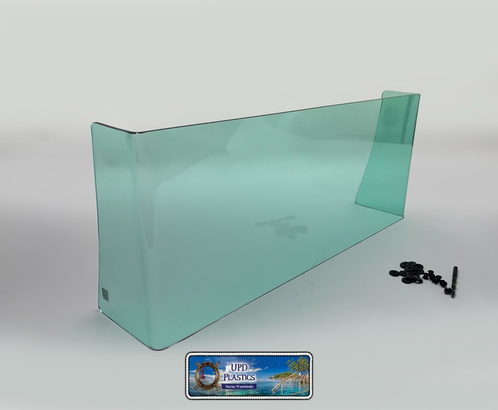 New Generic Center Console Boat Windshield Green 24" inside Size, 1/4" Thick