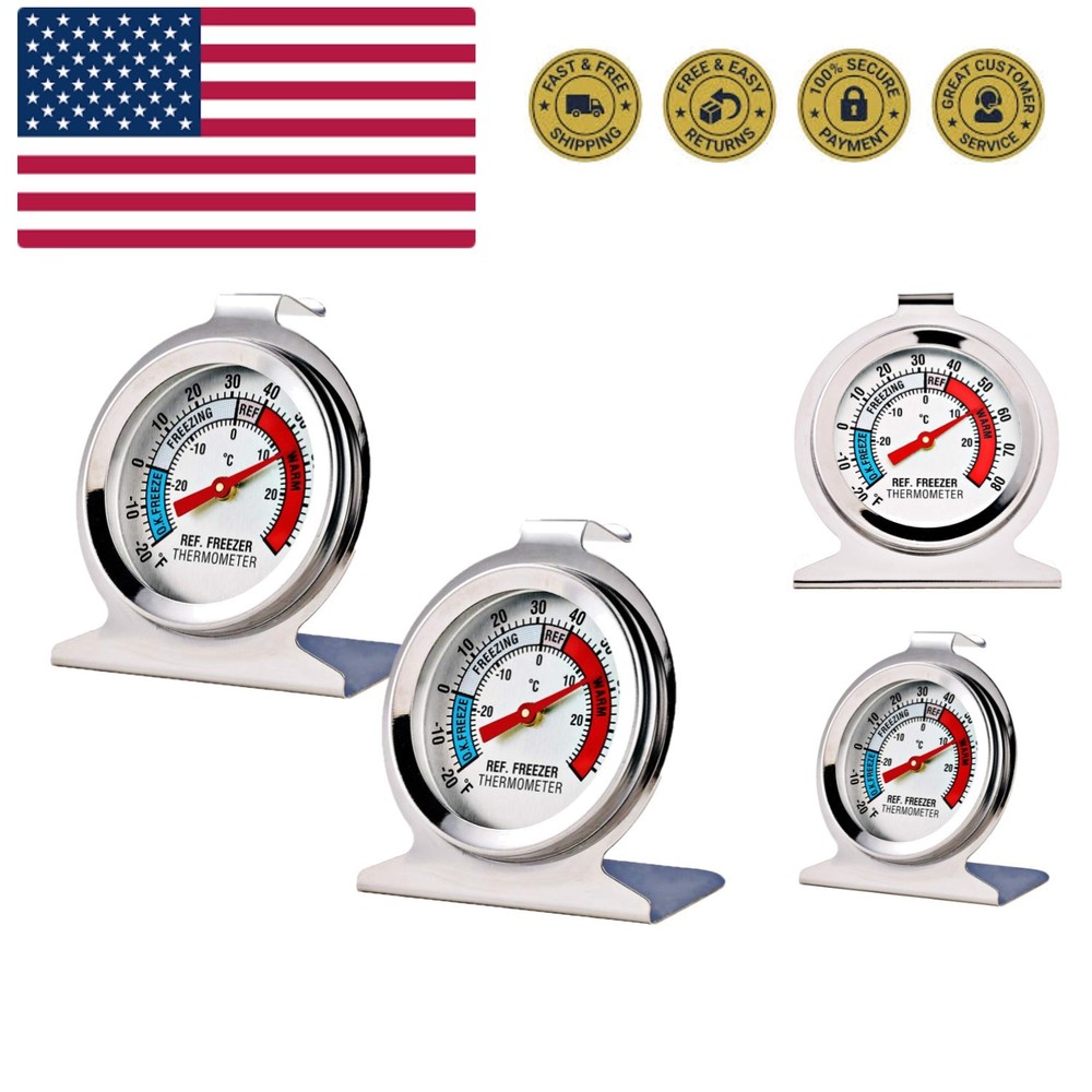 Analog Refrigerator Freezer Thermometers – Accurate & Reusable (2 Pack)
