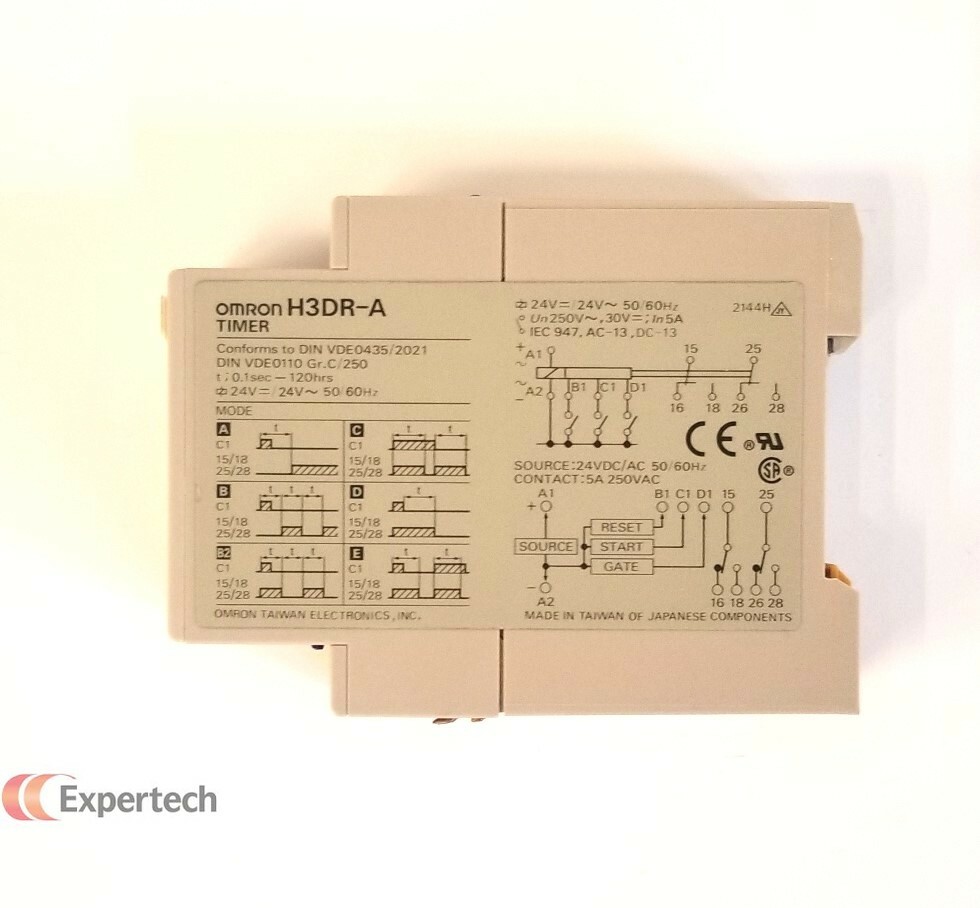 OMRON H3DR-A Analog Timer with 6 Ranges, Used