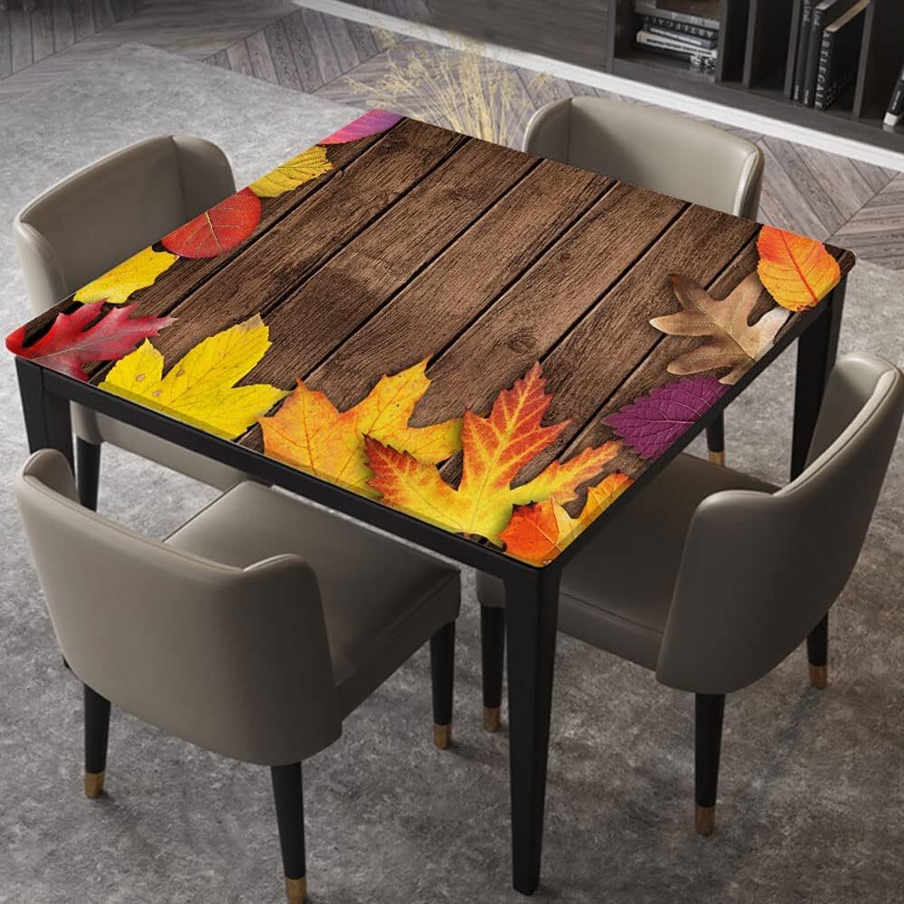 Square TableCloth Elastic Edged Fitted Table Cover Waterproof 100% Polyester