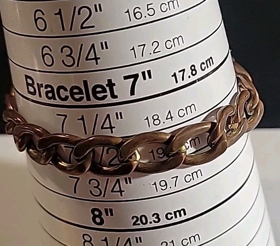 Brass Linked Bracelet Needs Cleaning 7.25"