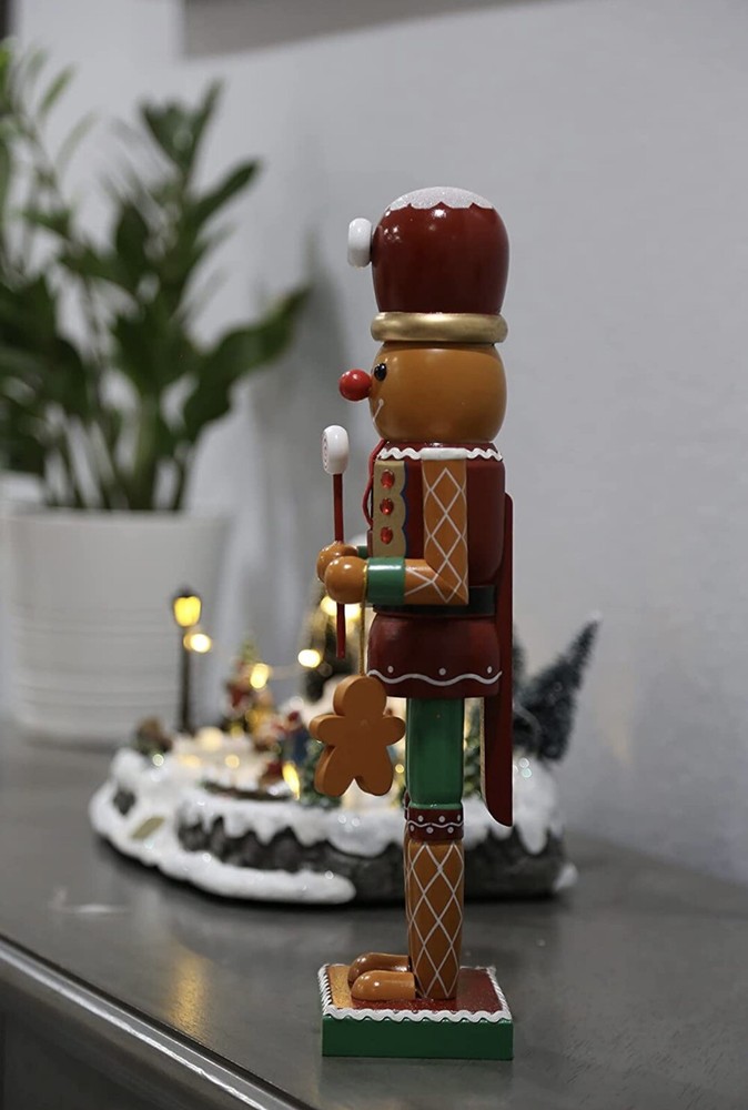 Nutcracker Christmas Decorations Gingerbread Men Figurine 14 inches Handmade