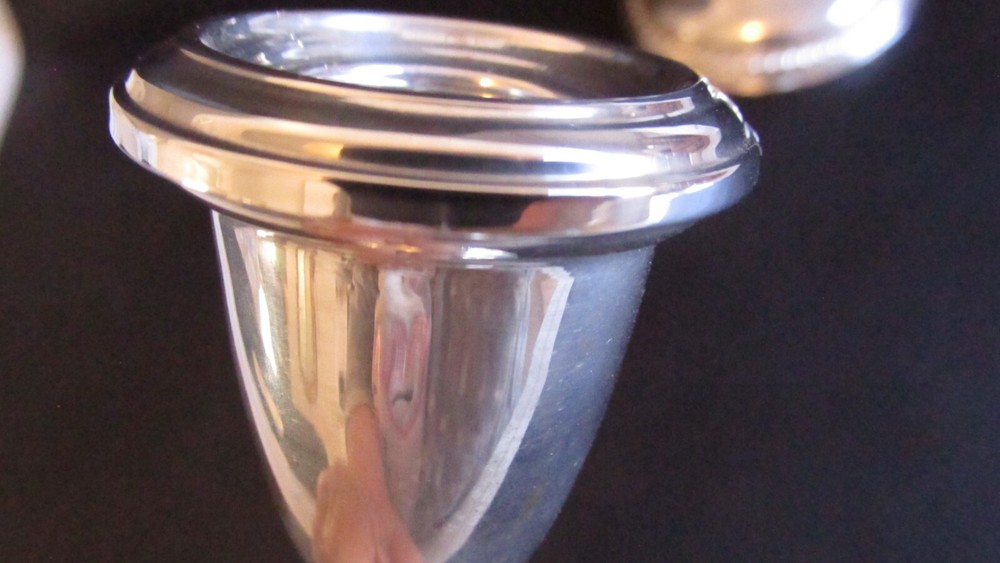 2--6 1/4 Inch Empire Sterling Silver Candlesticks Pattern 620 + Gadrooning