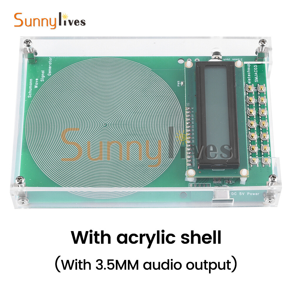 Schumann Wave Generator Pulse Sine Frequency +3.5MM Audio Output Connector +Case